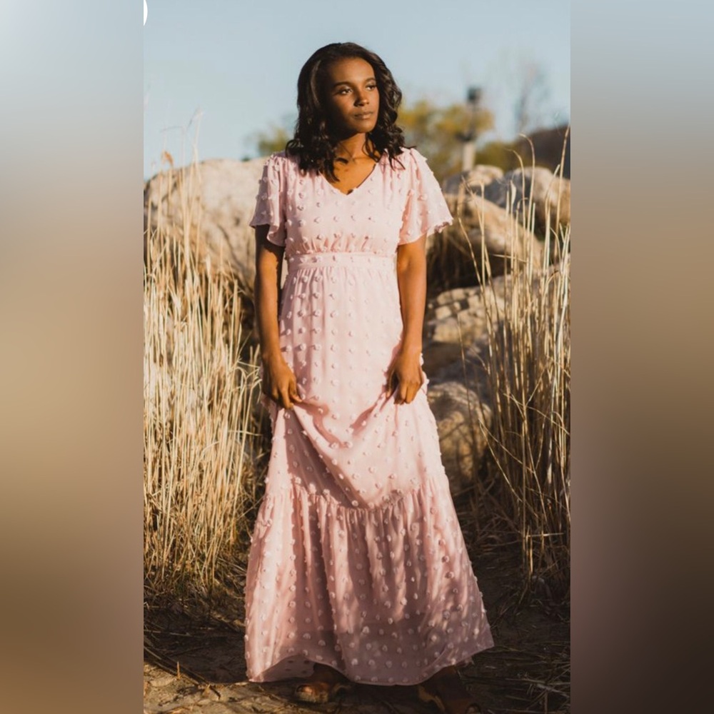 Piper and Scoot pink blush maxi dress size M